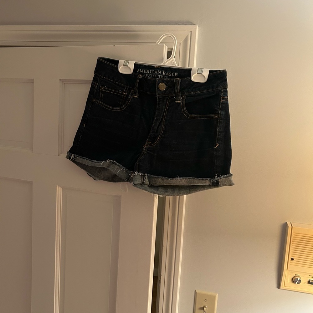 American Eagle Outfitters Jean Shorts High-Waisted Distressed shorts.  Size 8